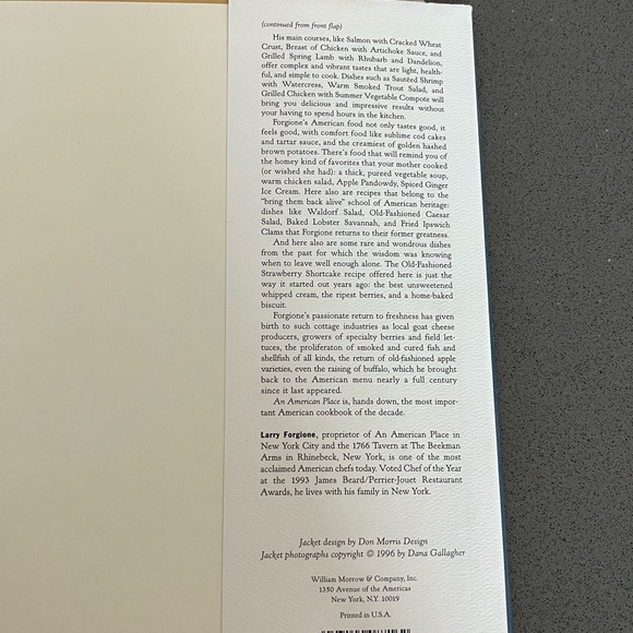 An American Place Cookbook New York City Restaurant Larry Forgione - Picture 8 of 8